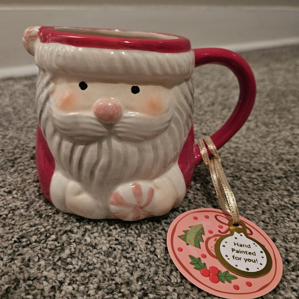 Santa Claus Ceramic Mug Handpainted Design